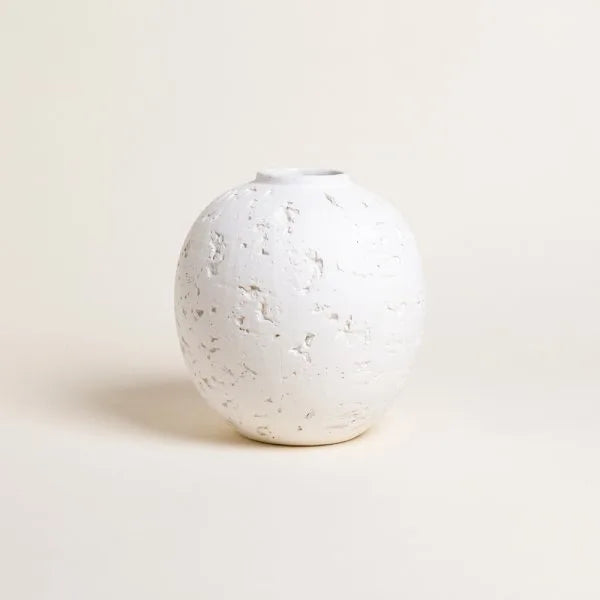 JARRON ESFERA JHARI WHITE 21X20 CM