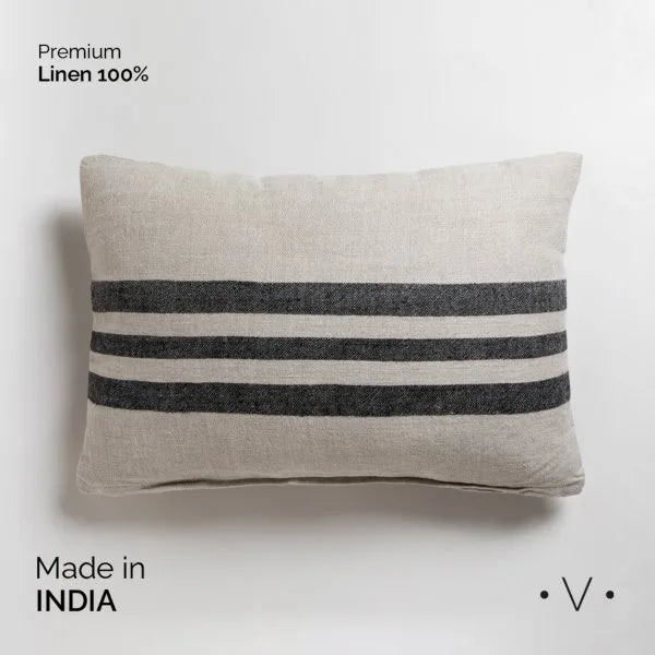 ALMOHADON THANDUR BEIGE AND BLACK 60X40 CM