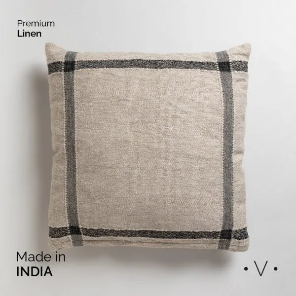 ALMOHADON THANDUR BEIGE AND BLACK 50X50 CM