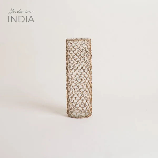 FLORERO CILINDRICO BANGALORE MALLA RATAN 34X11 CM